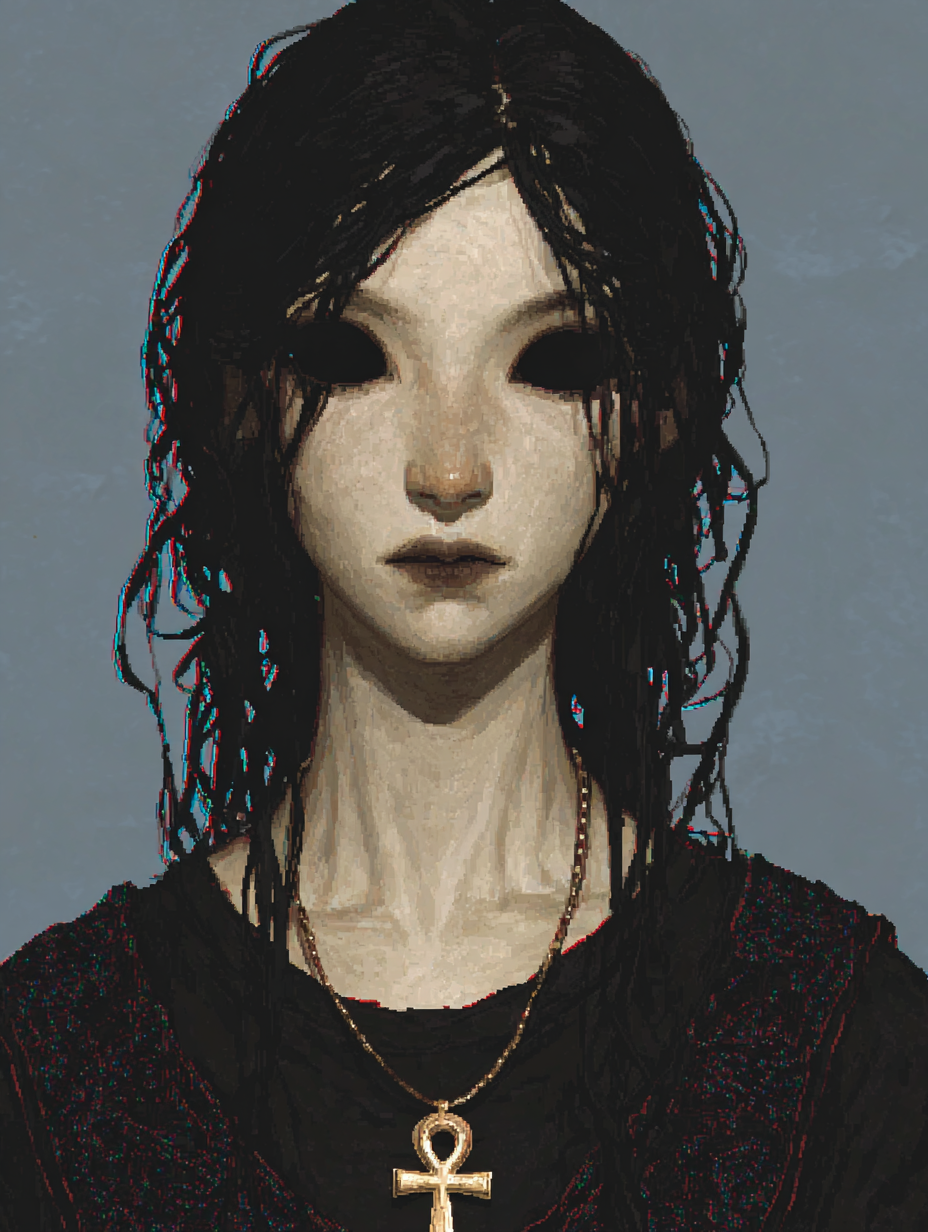 Avatar do personagem de IA Black-Eyed Girl