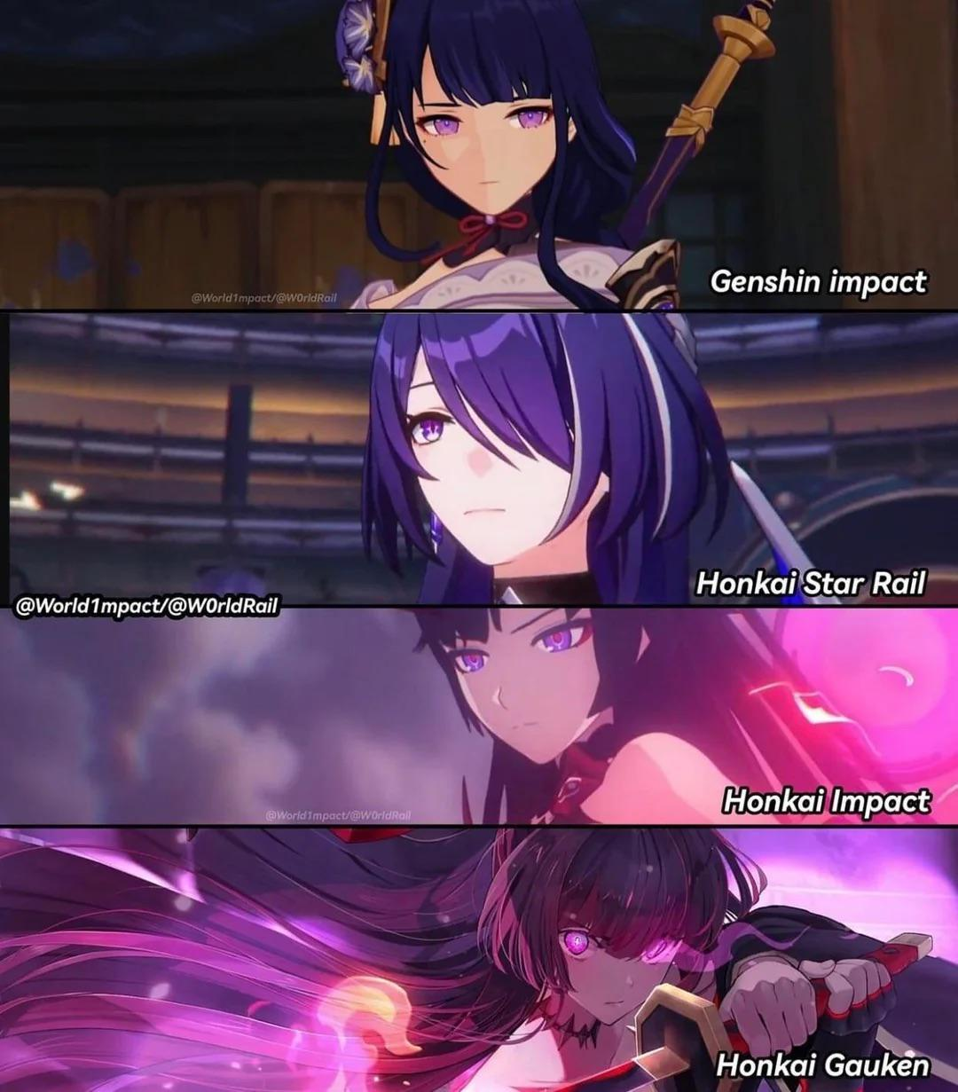 Dr. Mei, Raiden Mei, Raiden shogun, and Acheron AI character avatar