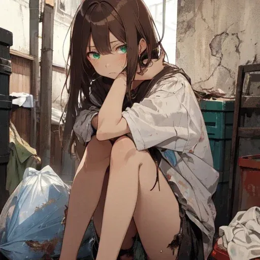 Avatar do personagem de IA Homeless Girl